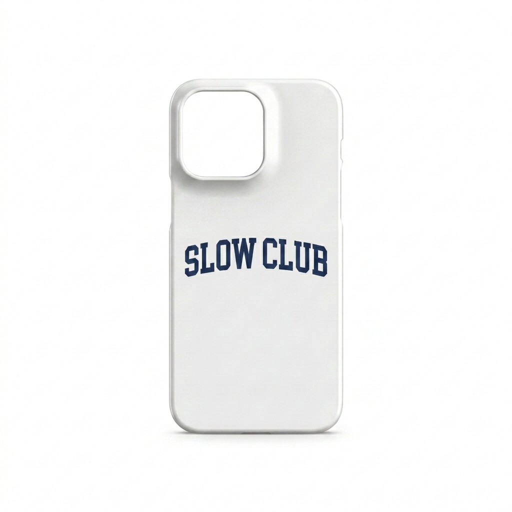 Custom Custom iPhone Snap Case design direction 3: Retro Collegiate Wordmark featuring the SLOW CLUB wordmark