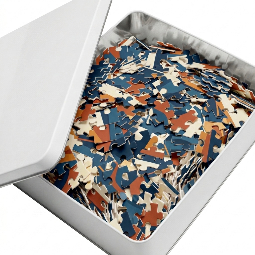 Custom Custom Jigsaw Puzzle design direction 1: Abstract Geometric Puzzle featuring the AXIS 02 wordmark