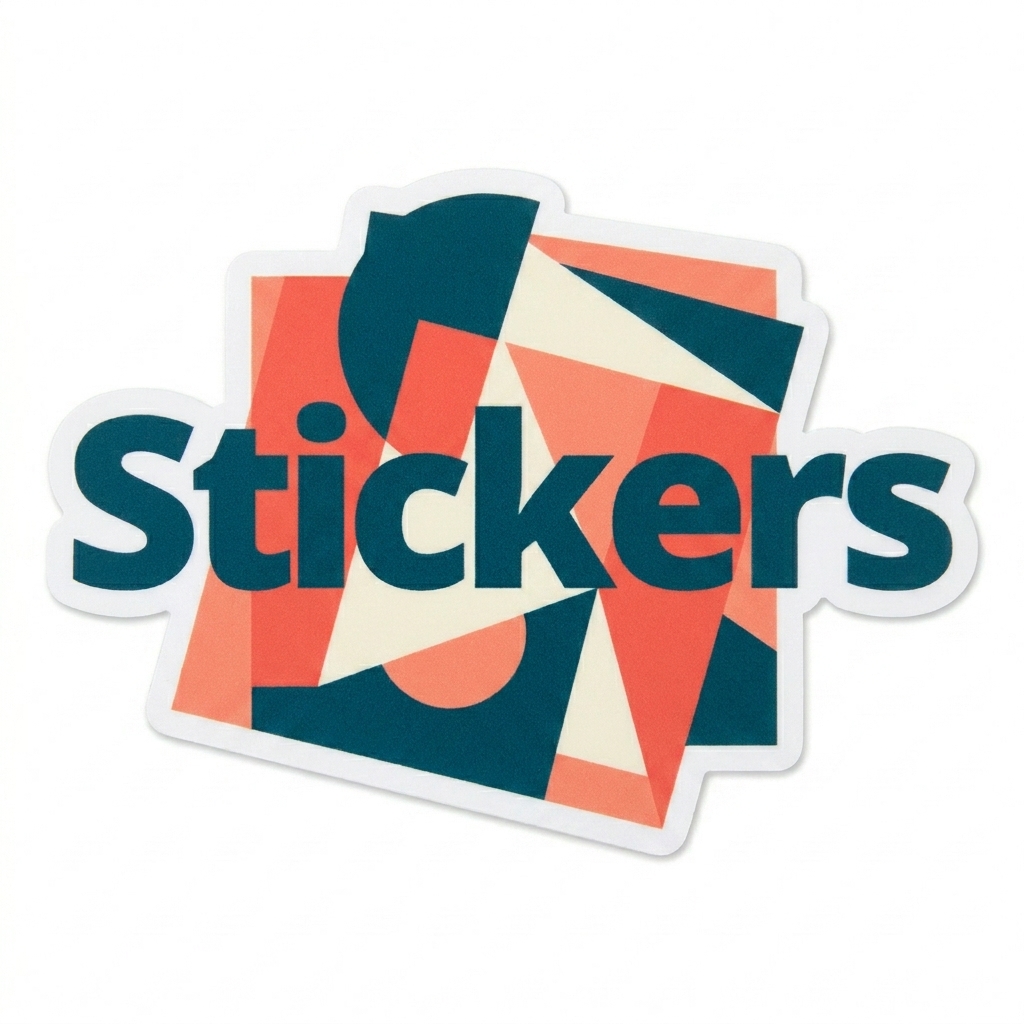 Custom Custom Kiss-Cut Stickers design direction 2: Bold Abstract Graphic featuring the AURA wordmark