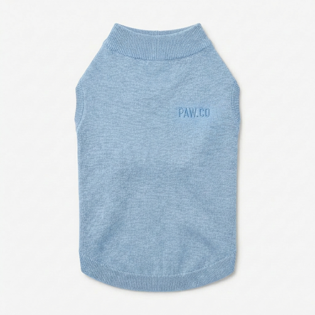 Custom Knitted Pet Sweater design direction 1: Minimalist Pet Wordmark featuring the PAW.CO wordmark