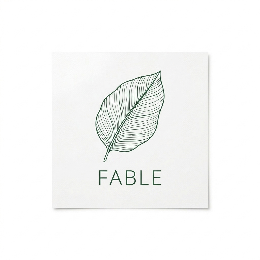 Custom Custom Luster Photo Paper Poster design direction 2: Botanical Line Art Poster featuring the FABLE wordmark