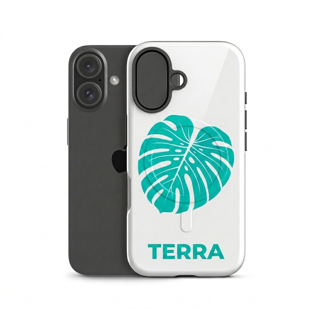 Custom MagSafe Compatible Tough Phone Case design direction 3: Bold Graphic Illustration featuring the TERRA wordmark