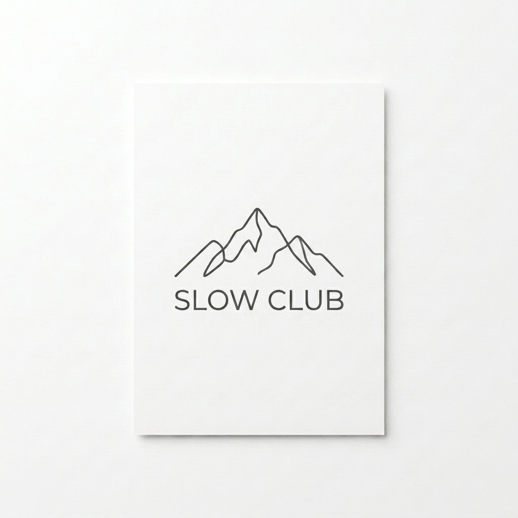 Custom Custom Matte Paper Poster design direction 1: Minimalist Line Art Poster featuring the SLOW CLUB wordmark
