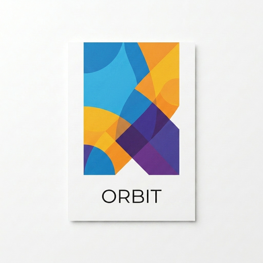 Custom Custom Matte Paper Poster design direction 2: Vibrant Abstract Graphic Poster featuring the ORBIT wordmark