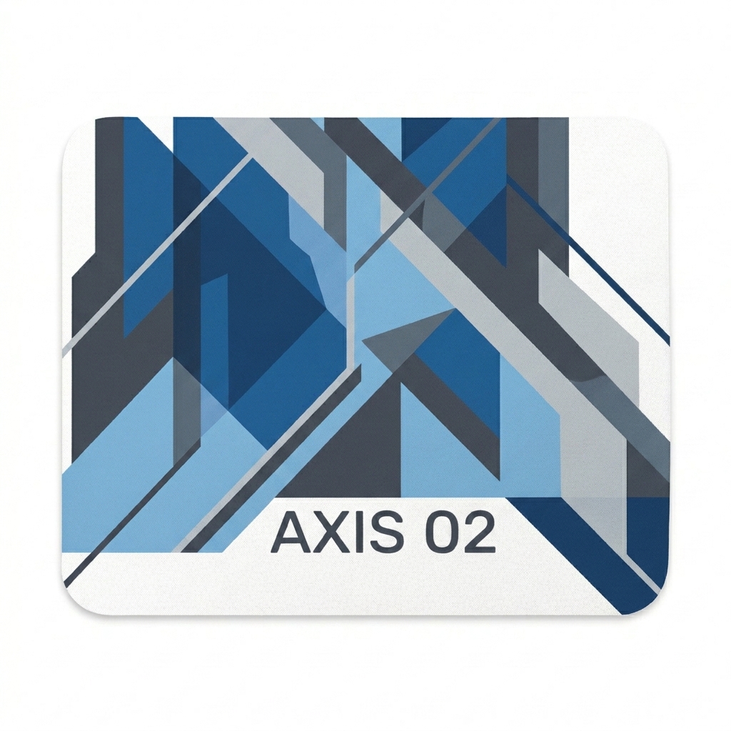 Custom Custom Mouse Pad design direction 2: Abstract Geometric featuring the AXIS 02 wordmark
