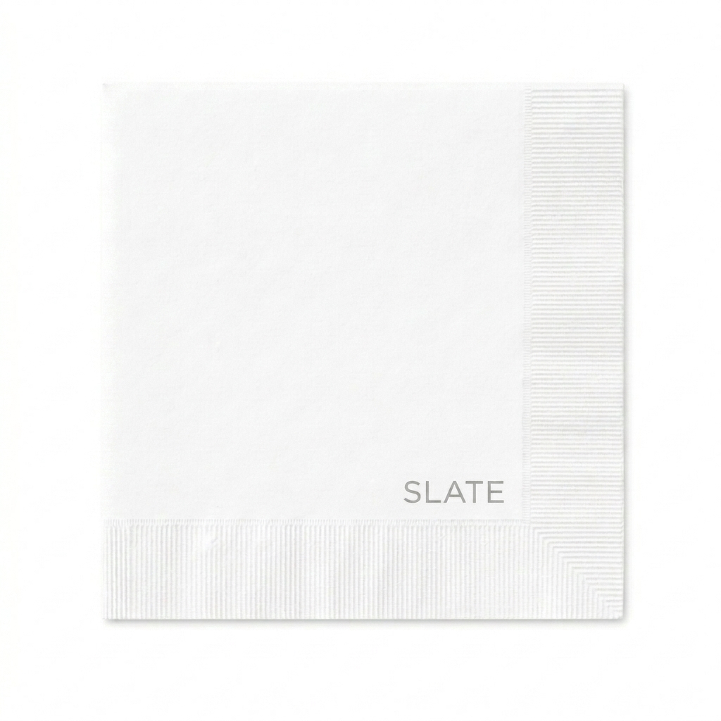 Custom Custom Paper Napkins design direction 1: Minimalist Wordmark featuring the SLATE wordmark
