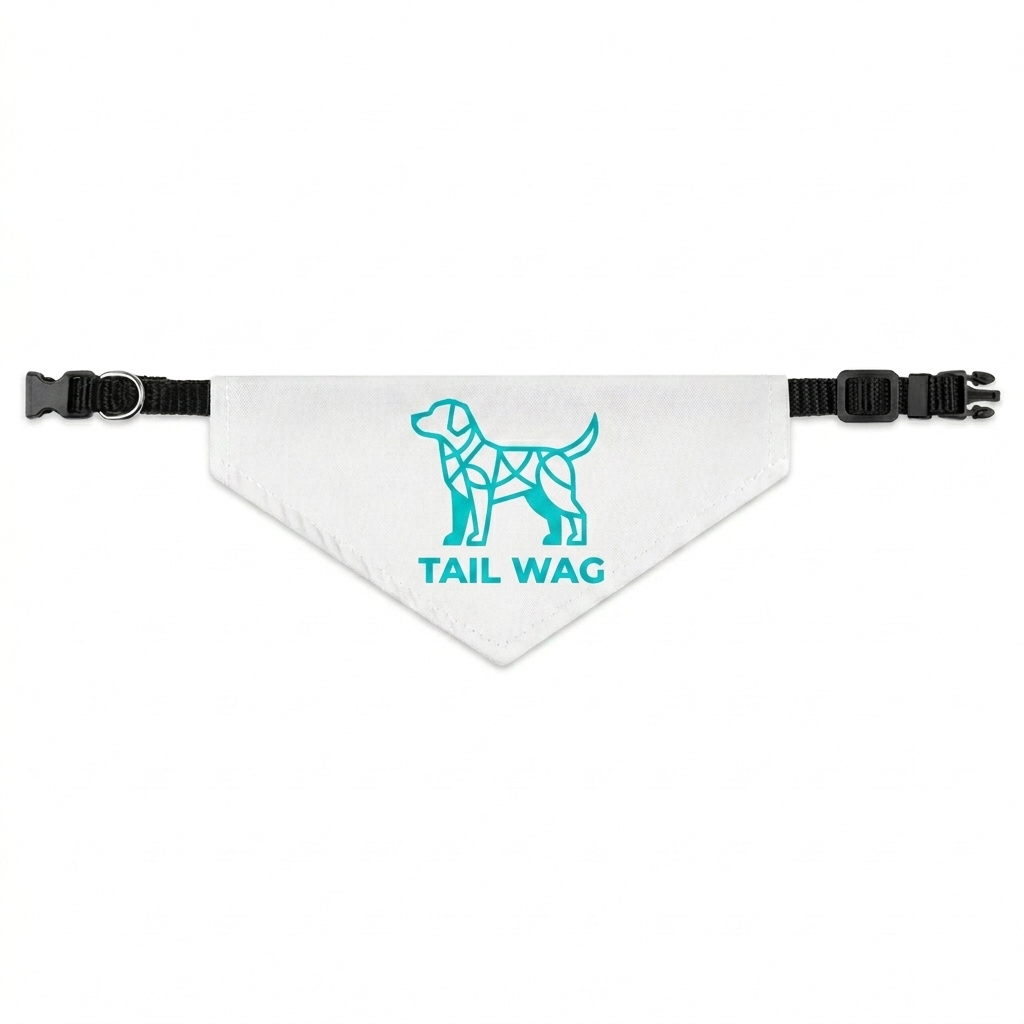 Custom Custom Pet Bandana Collar design direction 2: Playful Graphic Print featuring the TAIL WAG wordmark