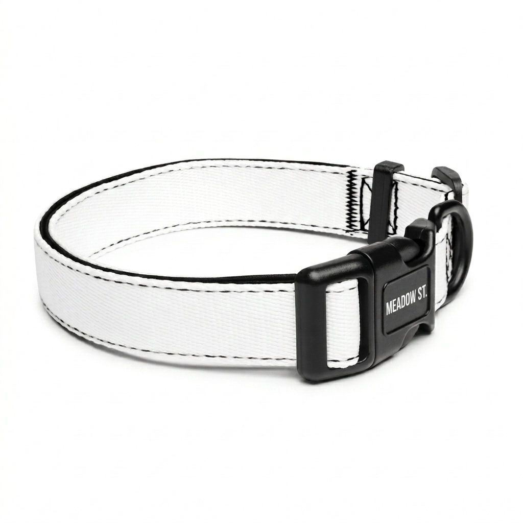 Custom Custom Pet Collar design direction 2: Botanical Sketch Repeat featuring the MEADOW ST. wordmark