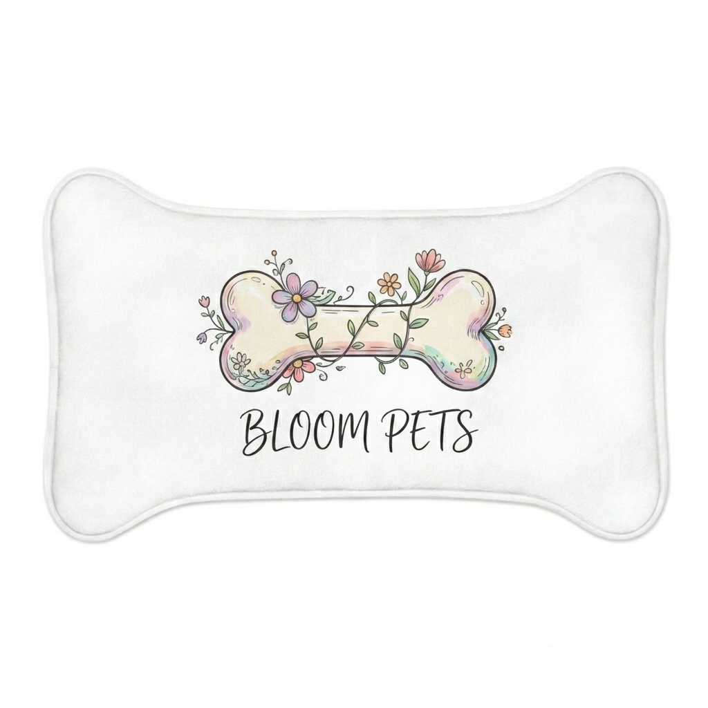 Custom Custom Pet Feeding Mat design direction 2: Whimsical Botanical Print featuring the BLOOM PETS wordmark