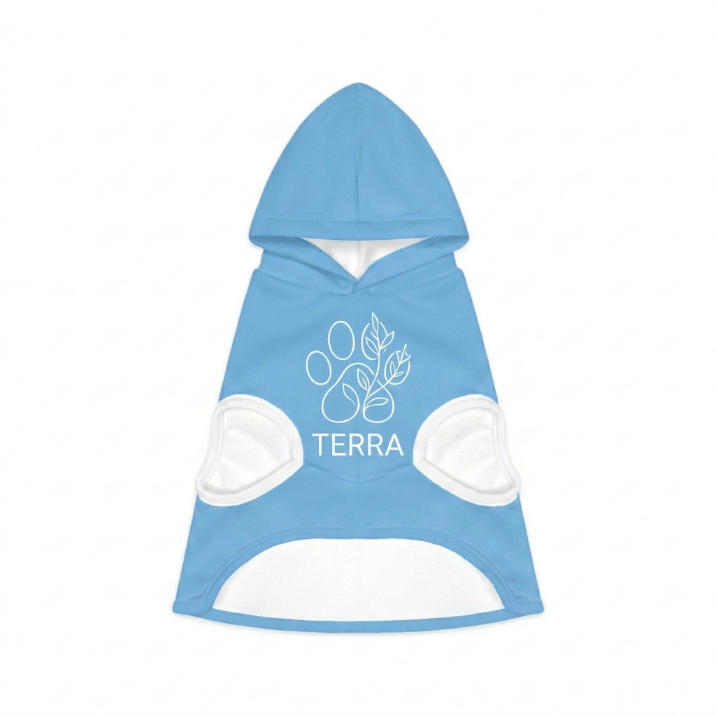 Custom Custom Pet Hoodie design direction 2: Bold Graphic Illustration featuring the TERRA wordmark