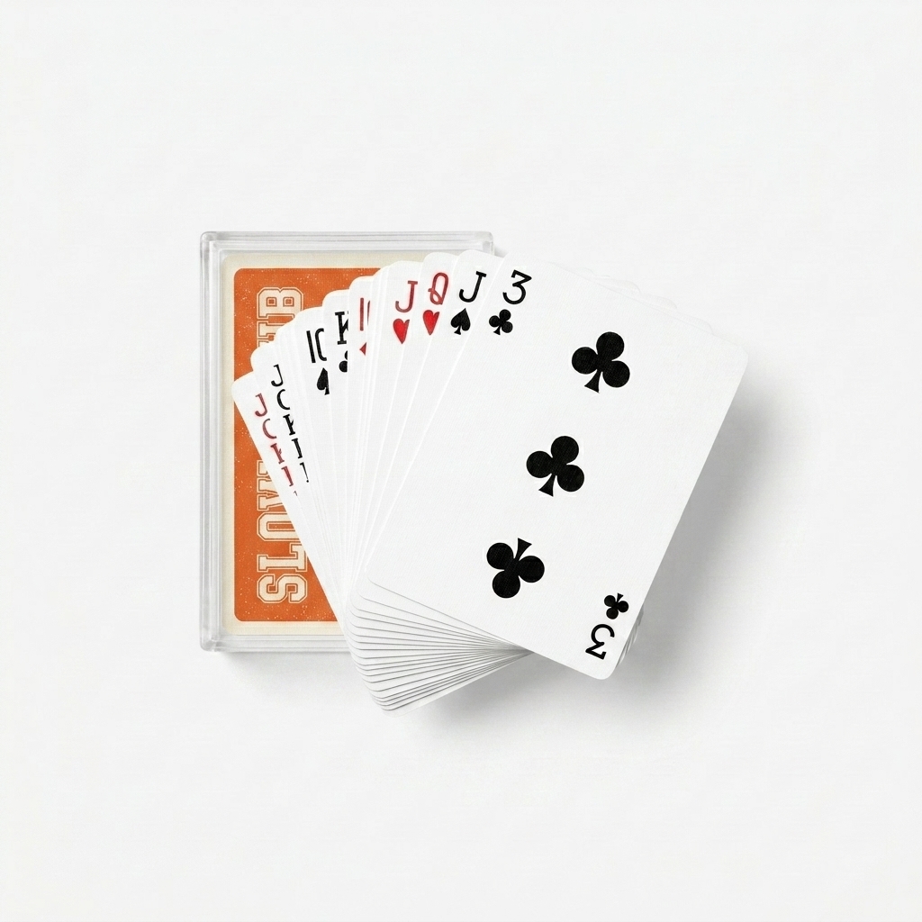 Custom Custom Poker Playing Cards design direction 3: Retro Collegiate Wordmark featuring the SLOW CLUB wordmark