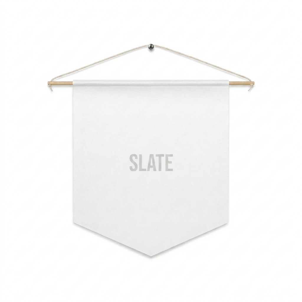 Custom Custom Polyester Pennant design direction 1: Minimalist Wordmark featuring the SLATE wordmark