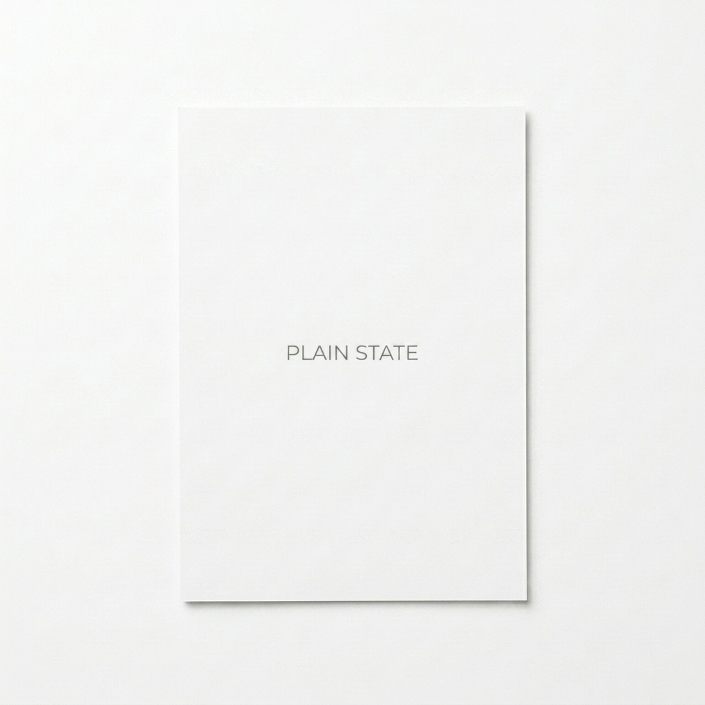 Custom Custom Printed Postcard design direction 1: Minimalist Wordmark featuring the PLAIN STATE wordmark