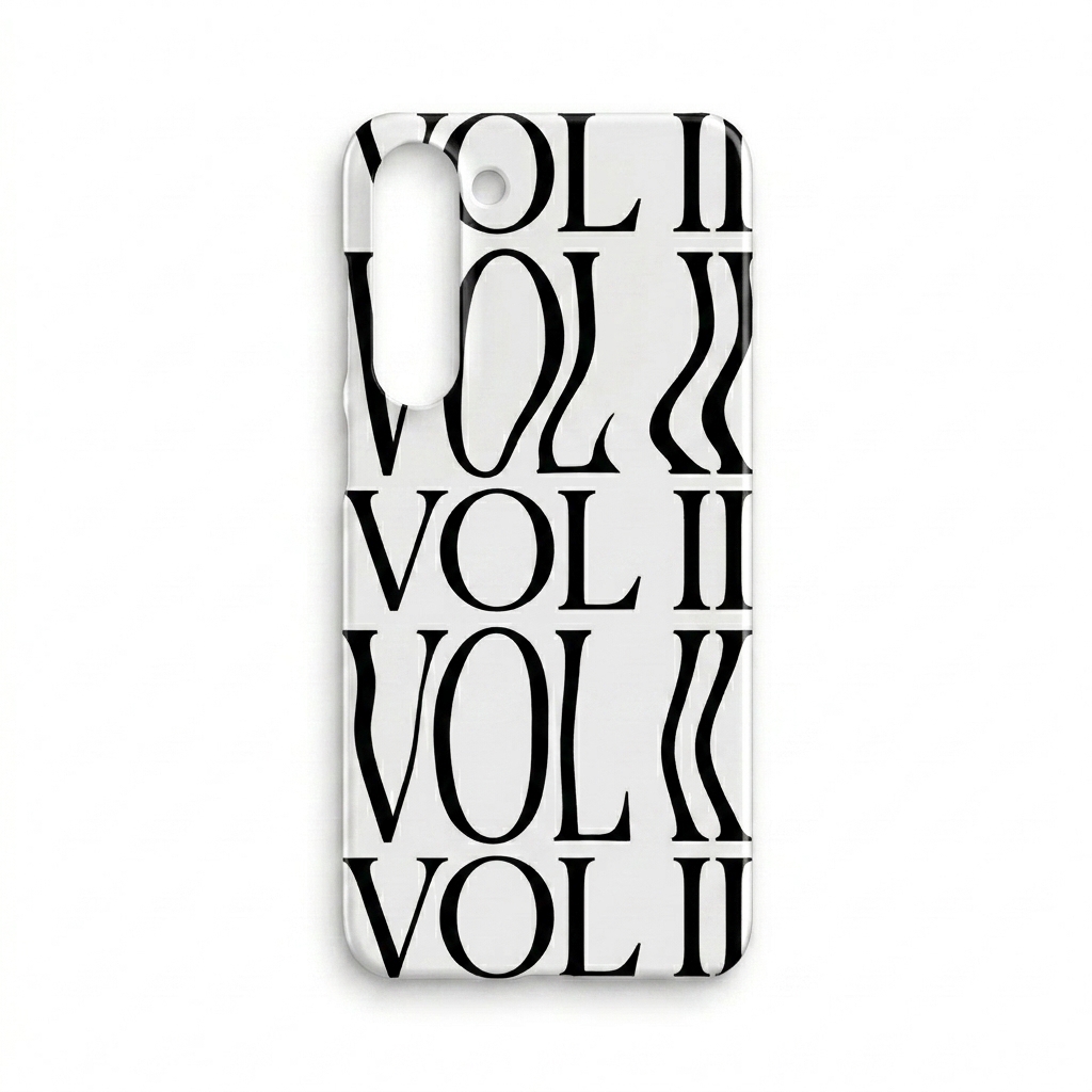 Custom Custom Samsung Snap Case design direction 3: Experimental Typography featuring the VOL II wordmark
