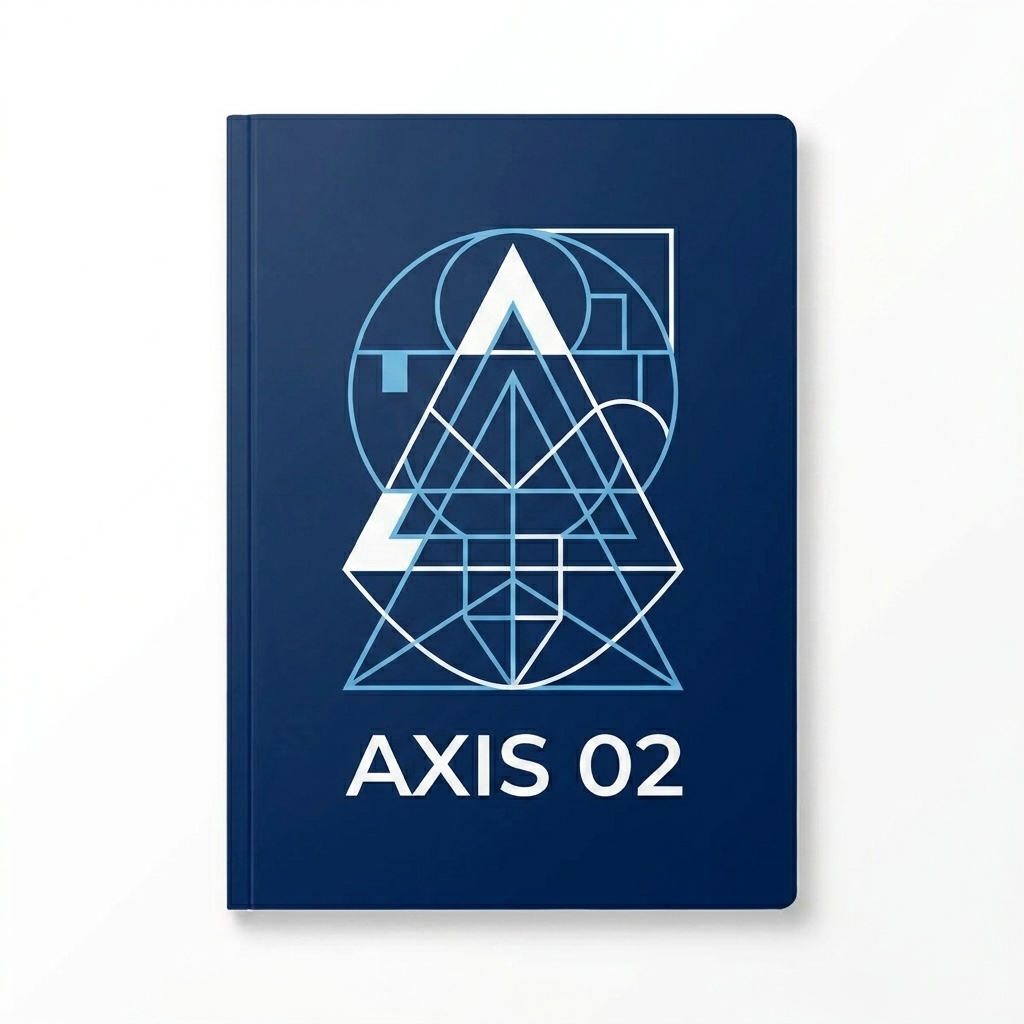 Custom Custom Softcover Journal design direction 2: Geometric Abstract featuring the AXIS 02 wordmark