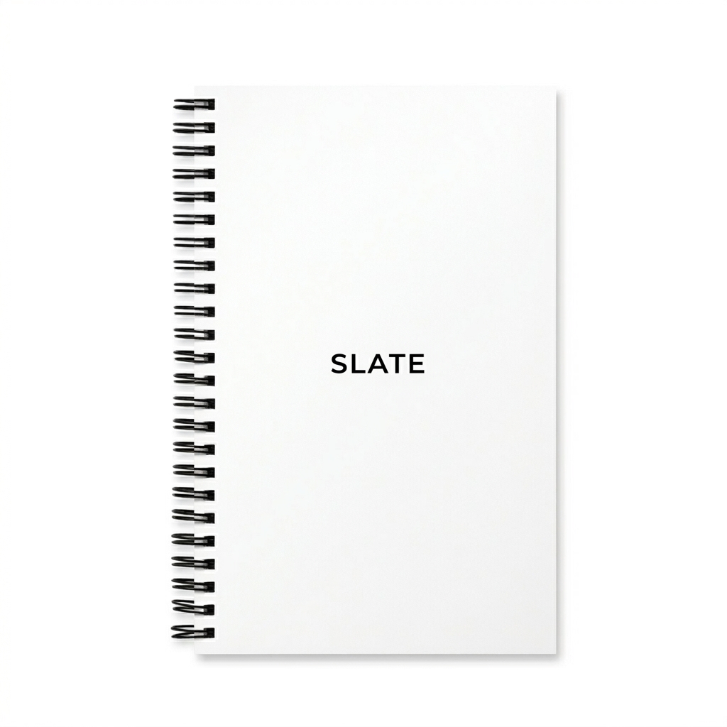 Custom Custom Spiral Notebook design direction 1: Minimalist Wordmark featuring the SLATE wordmark