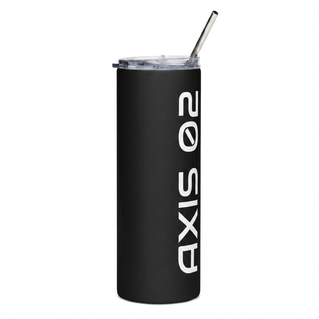 Custom Custom Stainless Steel Tumbler design direction 3: Typography Experiment featuring the AXIS 02 wordmark