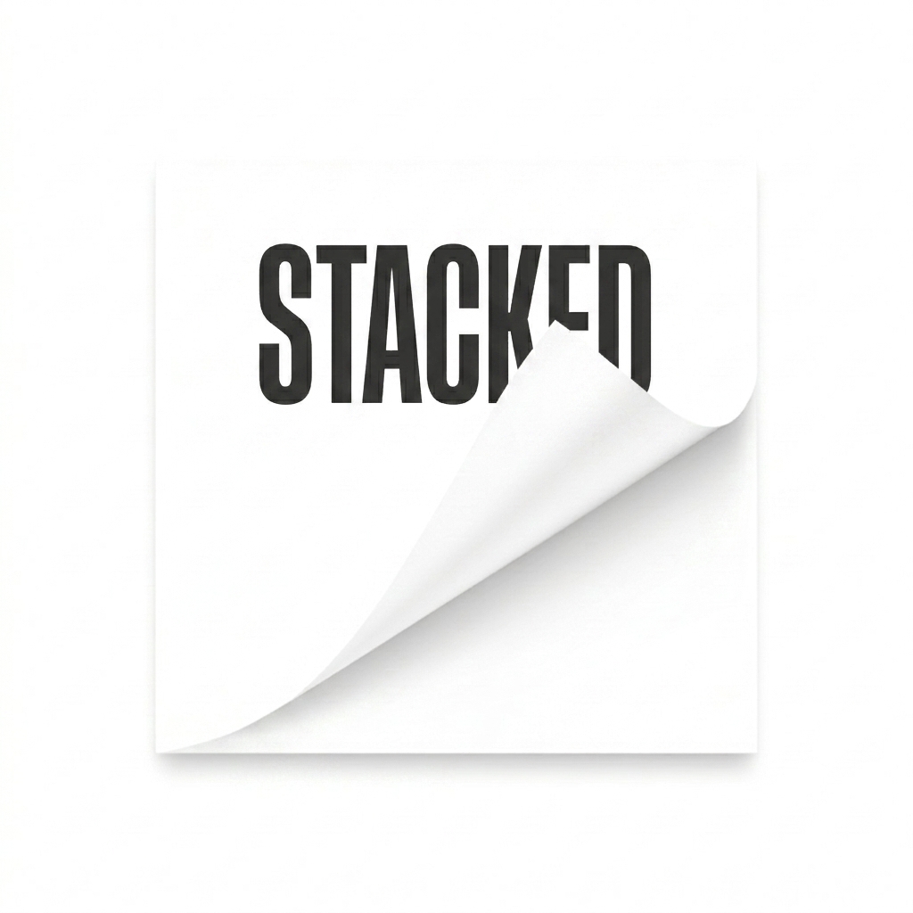 Custom Custom Sticky Note Pads design direction 3: Stacked Type Wordmark featuring the STACKED wordmark