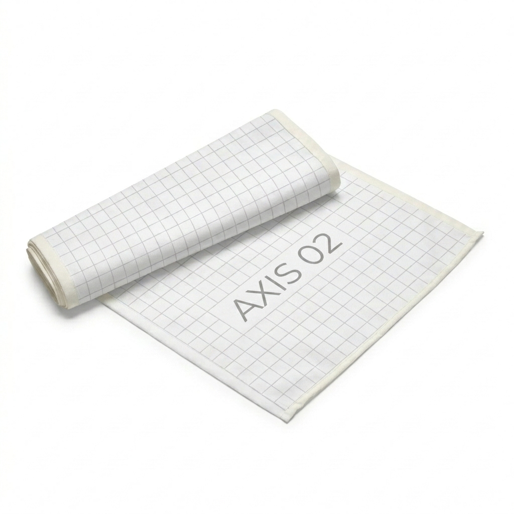 Custom Custom Table Runner design direction 2: Geometric Grid Pattern featuring the AXIS 02 wordmark