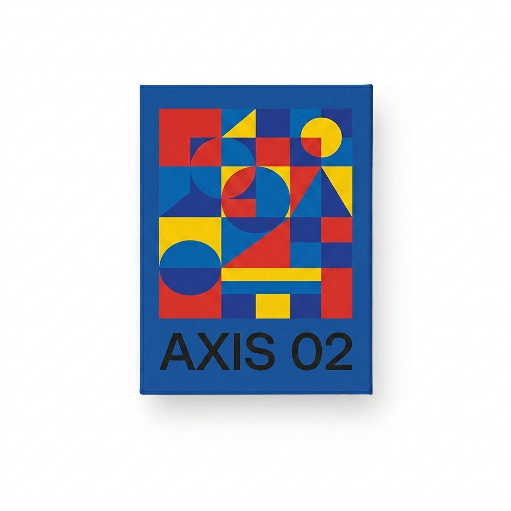 Custom Thin Canvas Print design direction 3: Geometric Grid featuring the AXIS 02 wordmark