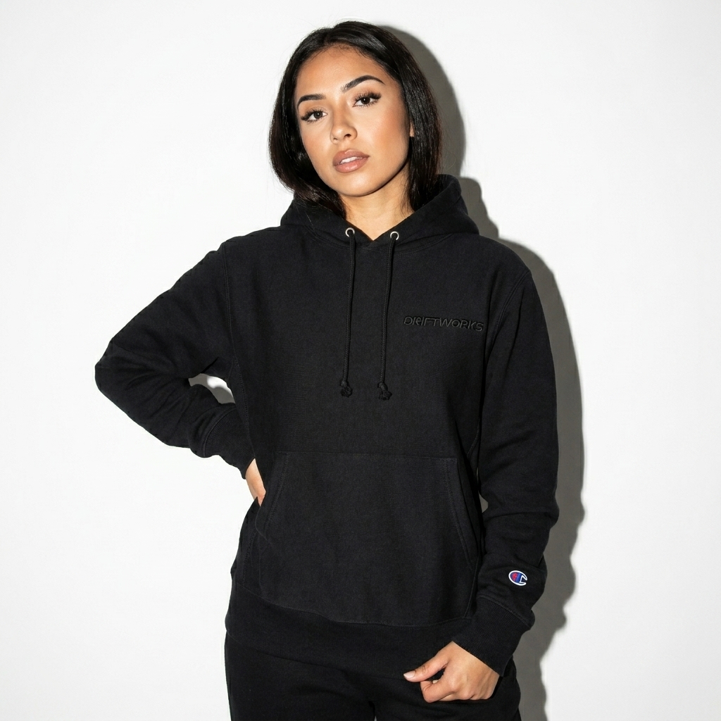 Tie-Dye Pullover Hoodie worn by a petite Latino female fashion influencer, editorial avant-garde styling, studio lookbook — custom tie-dye pullover hoodie