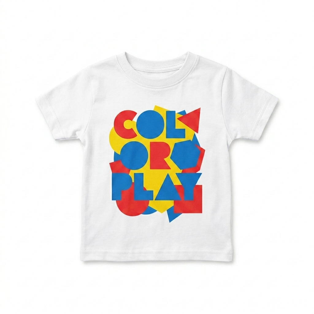 Custom Toddler Jersey T-Shirt design direction 3: Bold Graphic Illustration featuring the COLORPLAY wordmark