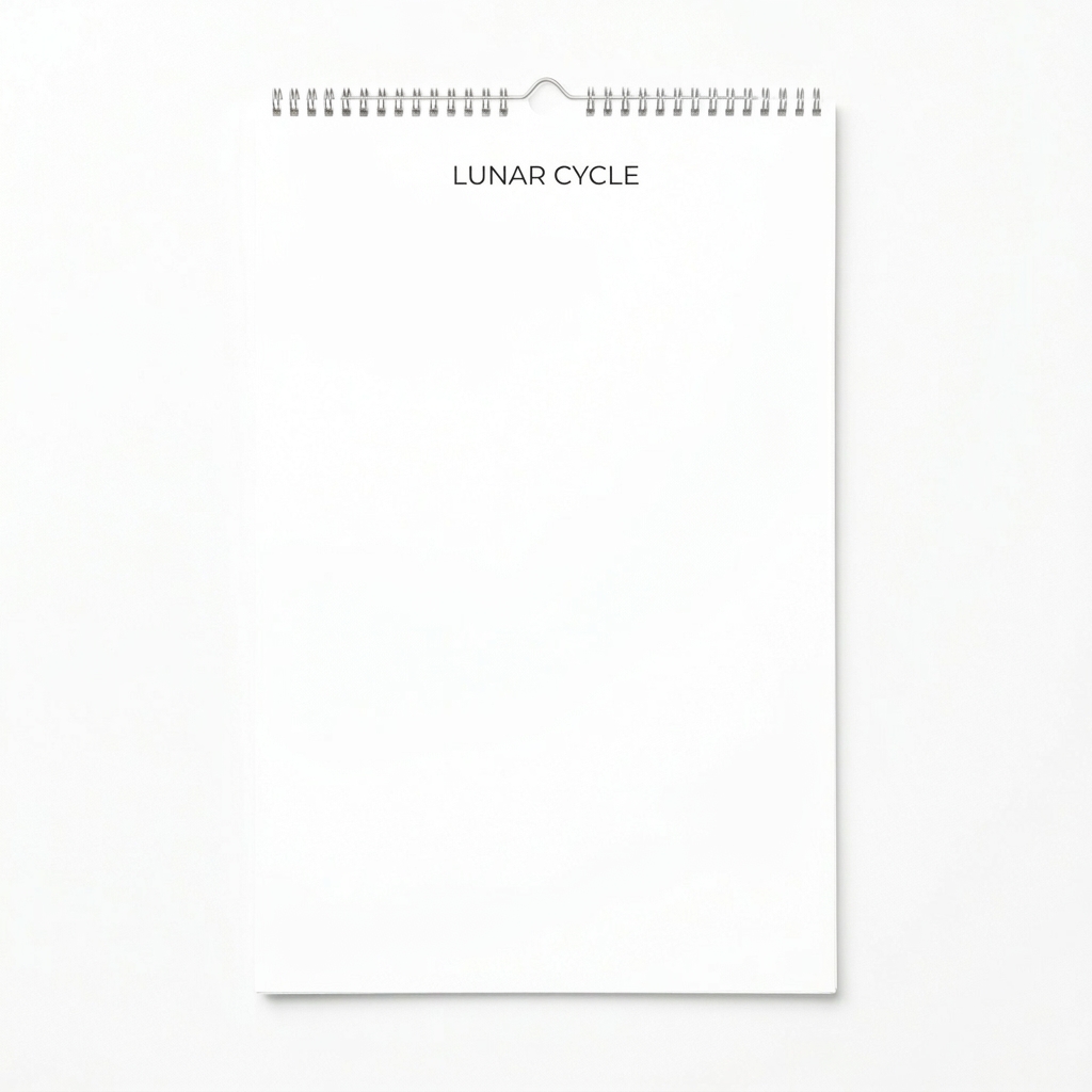 Custom Custom Wall Calendar design direction 1: Refined Monochromatic Wordmark featuring the LUNAR CYCLE wordmark