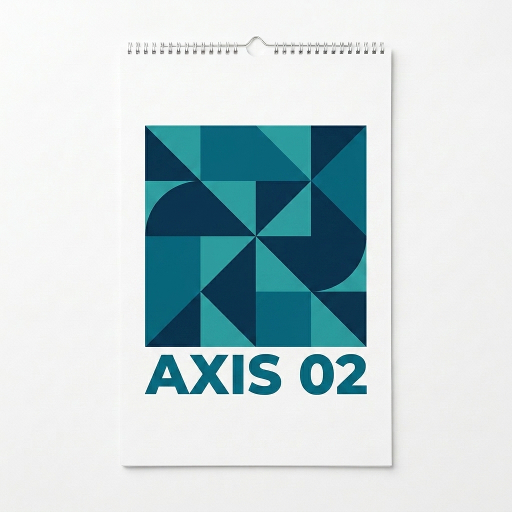 Custom Custom Wall Calendar design direction 2: Abstract Geometric Calendar featuring the AXIS 02 wordmark