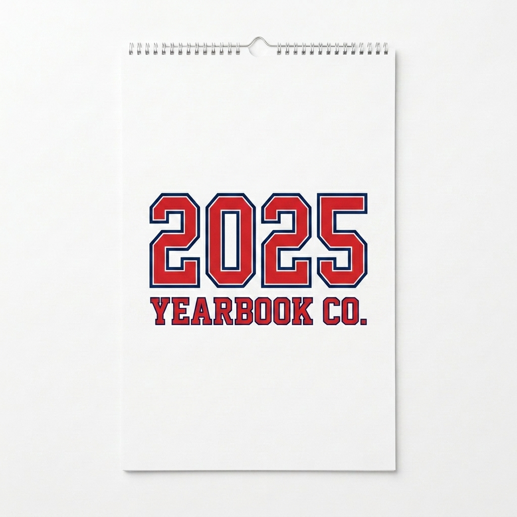 Custom Custom Wall Calendar design direction 3: Retro Collegiate 2025 Calendar featuring the YEARBOOK CO wordmark