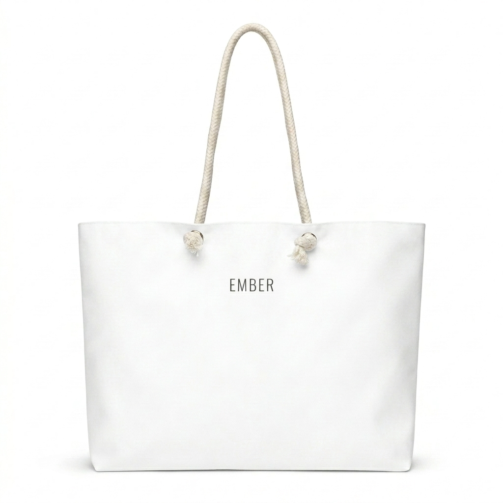 Custom Custom Weekender Bag design direction 2: Minimalist Wordmark featuring the EMBER wordmark