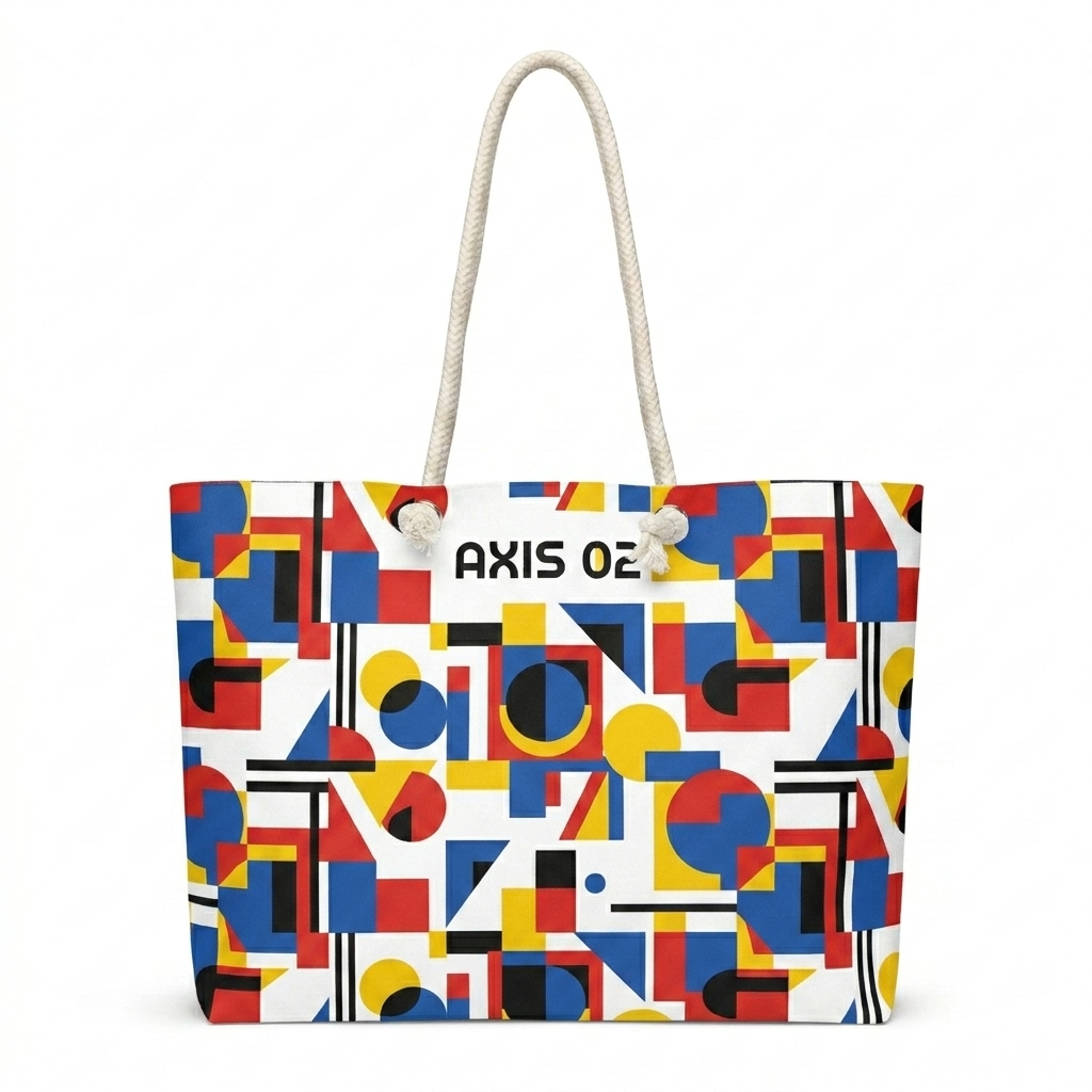 Custom Custom Weekender Bag design direction 3: Geometric Pattern featuring the AXIS 02 wordmark