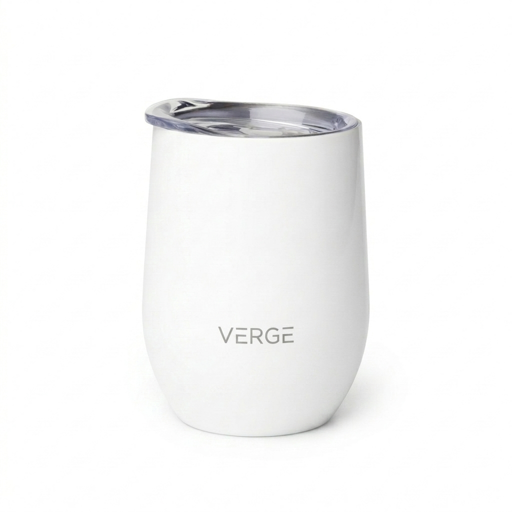 Custom Custom Wine Tumbler design direction 1: Minimalist Brand Identity featuring the VERGE wordmark