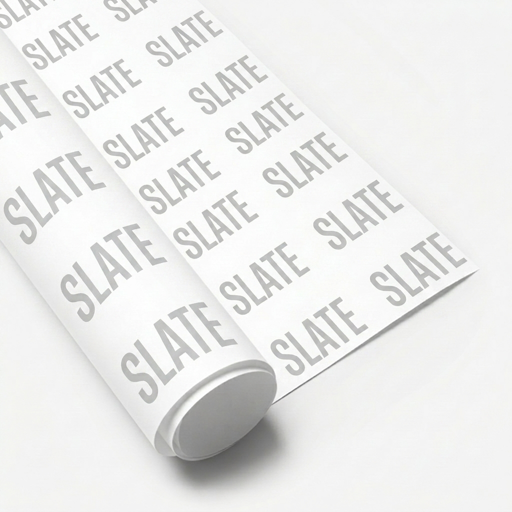 Custom Custom Wrapping Paper Sheets design direction 1: Subtle Brand Mark featuring the SLATE wordmark
