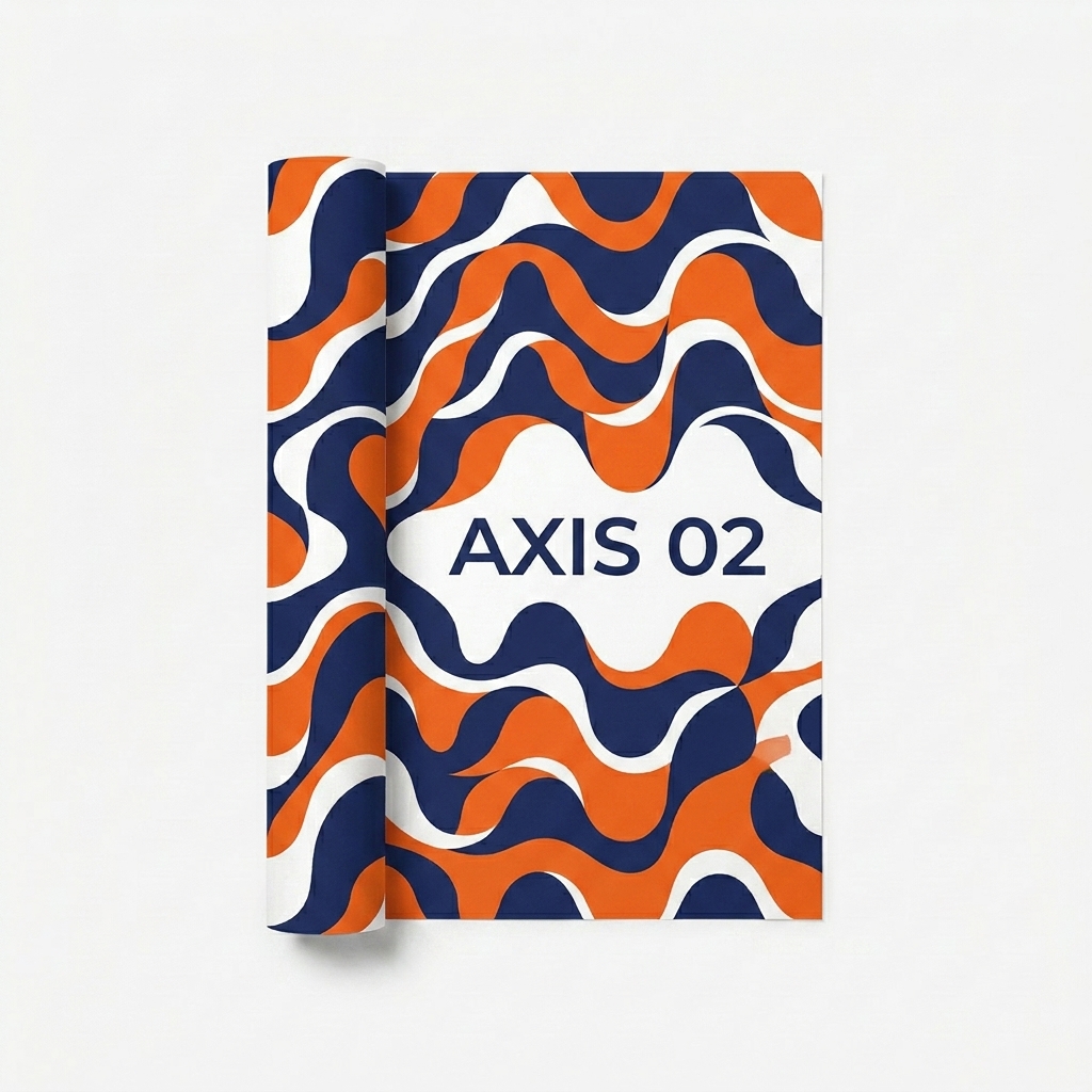 Custom Custom Wrapping Paper design direction 3: Geometric Wave Pattern featuring the AXIS 02 wordmark