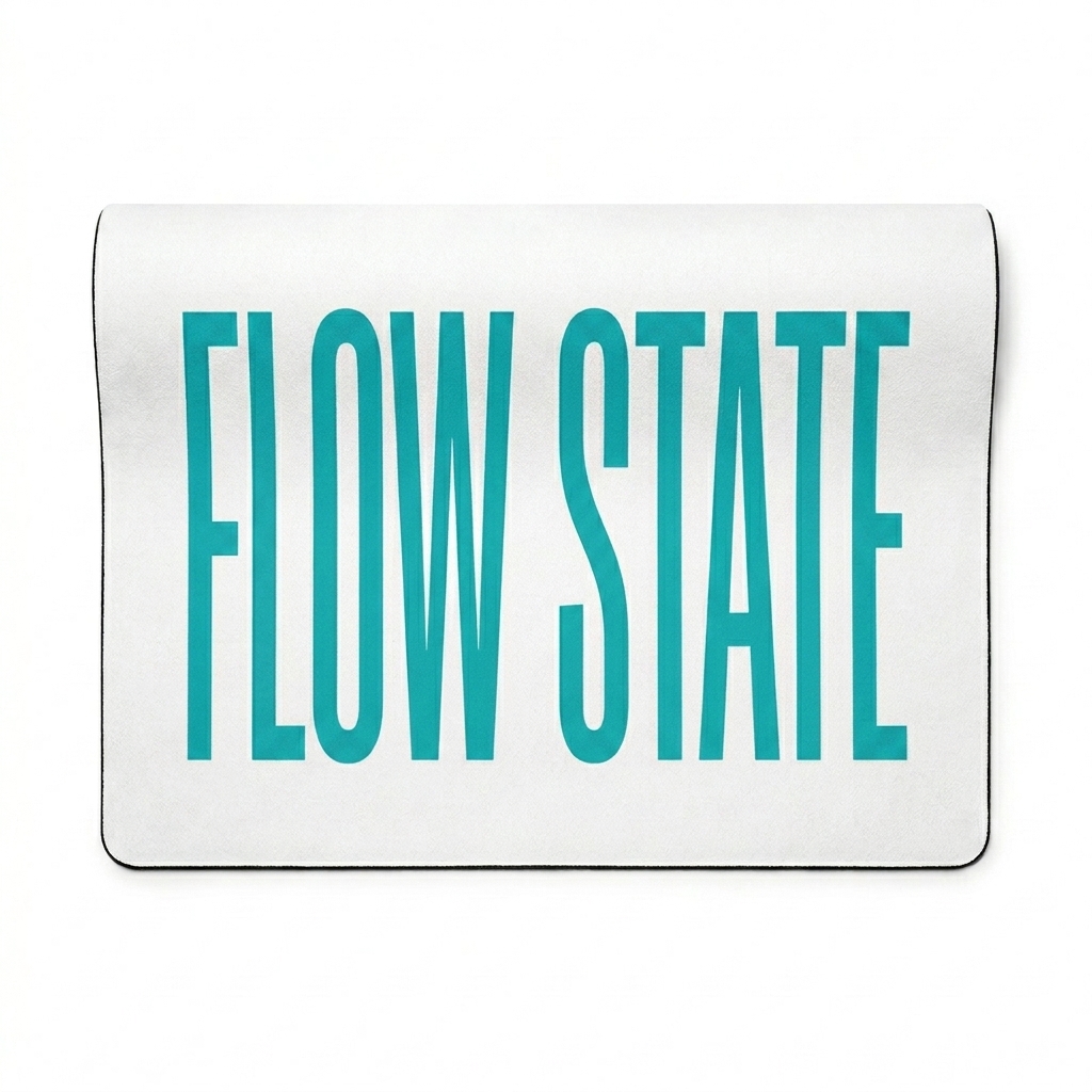 Custom Custom Yoga Mat design direction 3: Typography Experiment featuring the FLOW STATE wordmark
