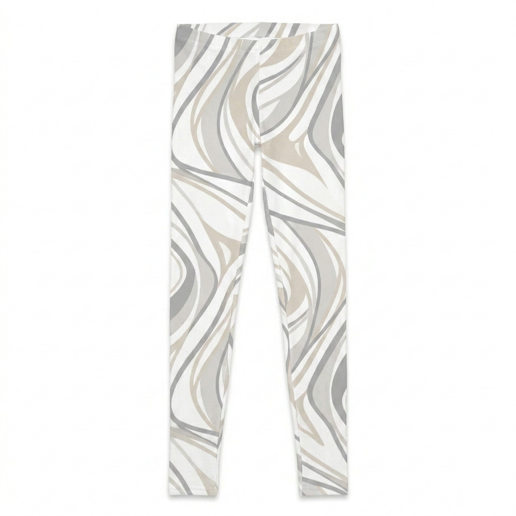 Custom Youth All-Over Print Leggings design direction 1: Abstract Geometric Flow featuring the SLOPE wordmark