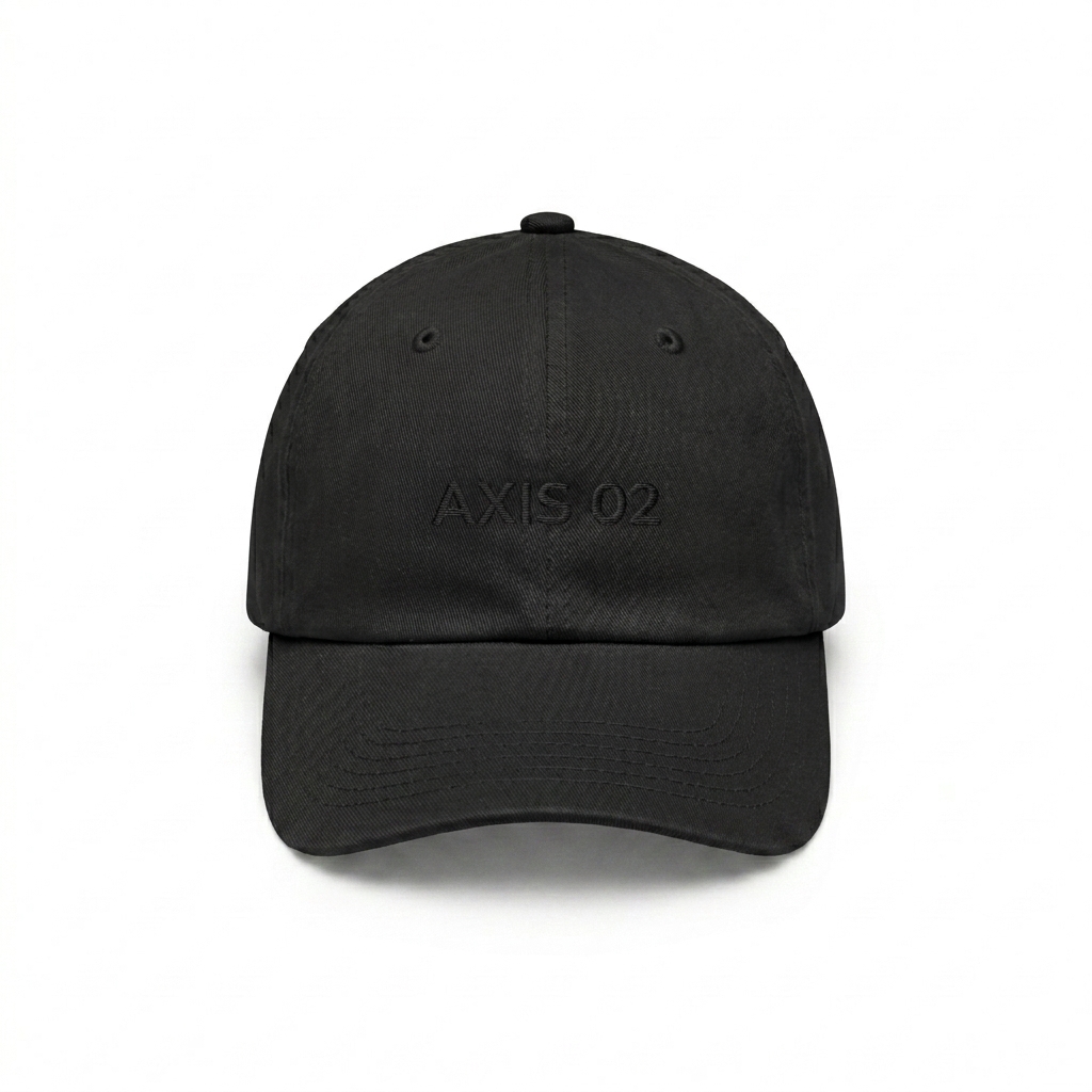 Custom Youth Baseball Cap design direction 1: Minimalist Wordmark featuring the AXIS 02 wordmark