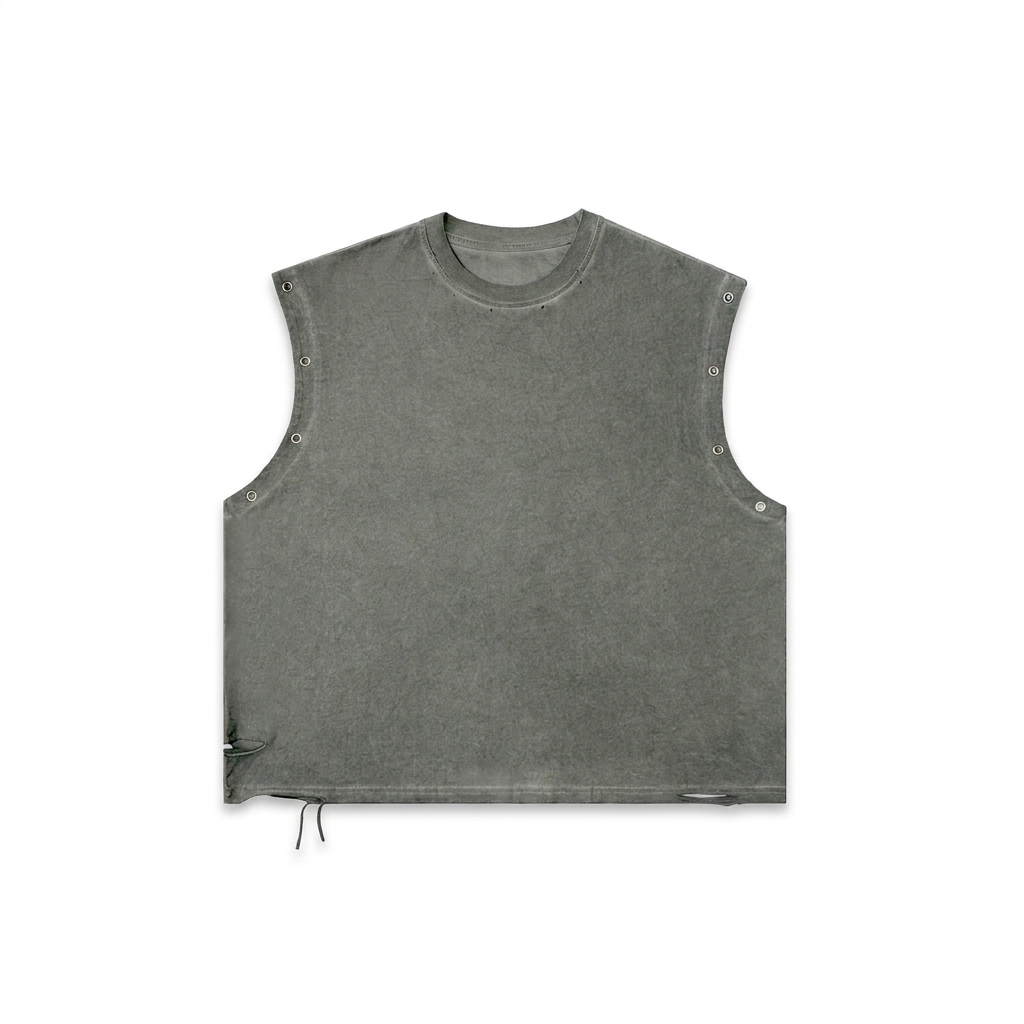 Custom Distressed Grommet Tank Top — Tank Tops