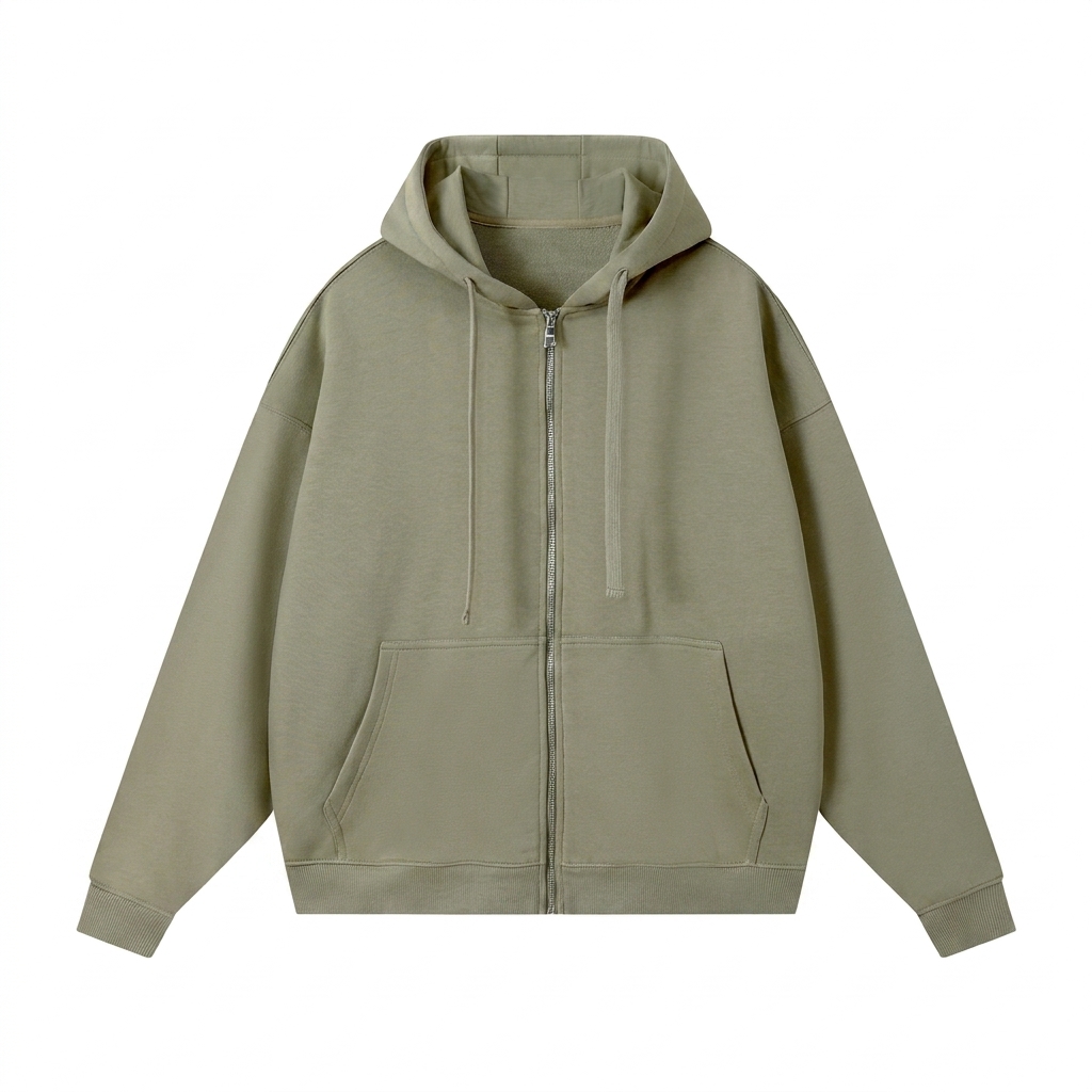 Custom Drop-Shoulder Zip-Up Hoodie — Hoodies
