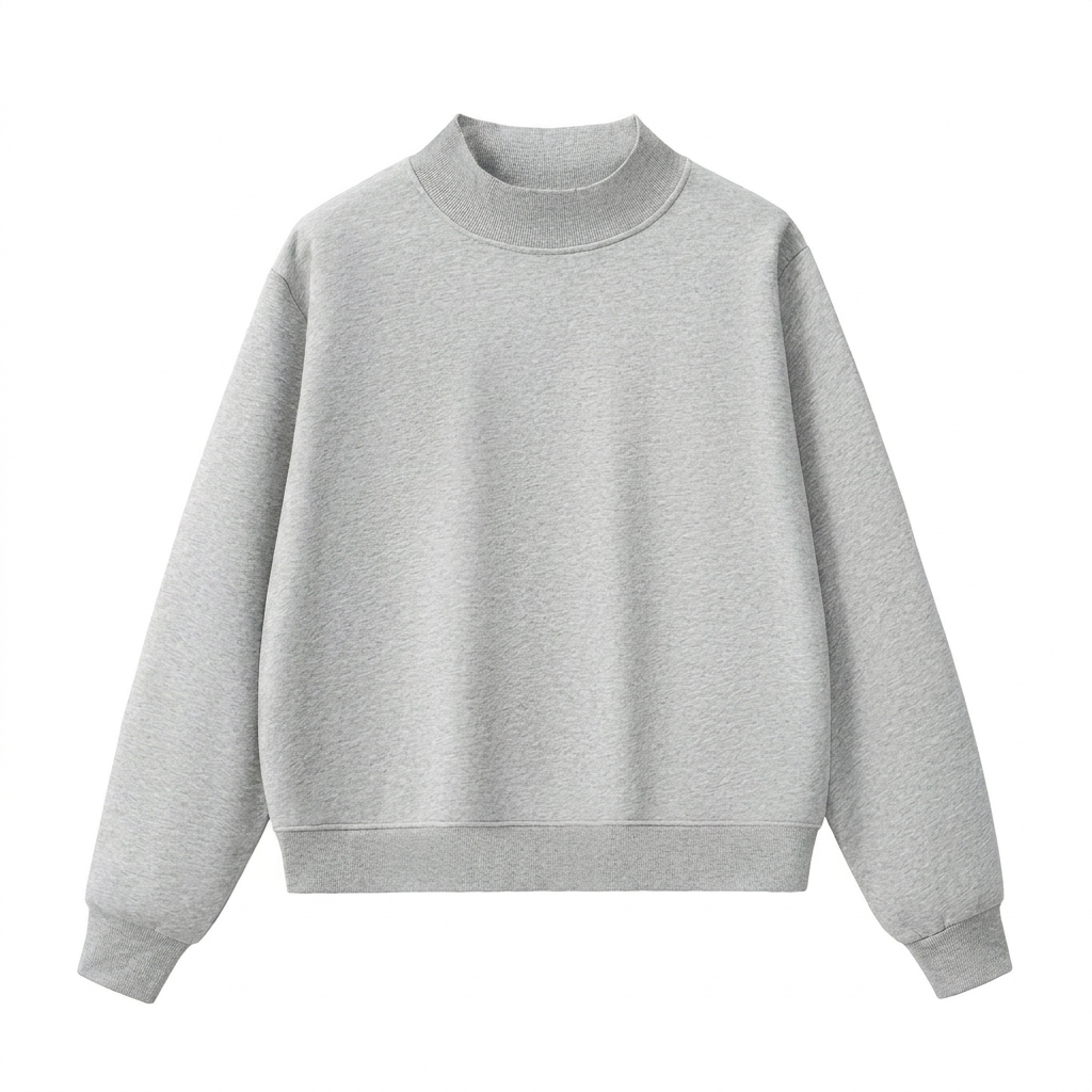 Custom Fleece Mock-Neck Crew Sweatshirt — Crewnecks