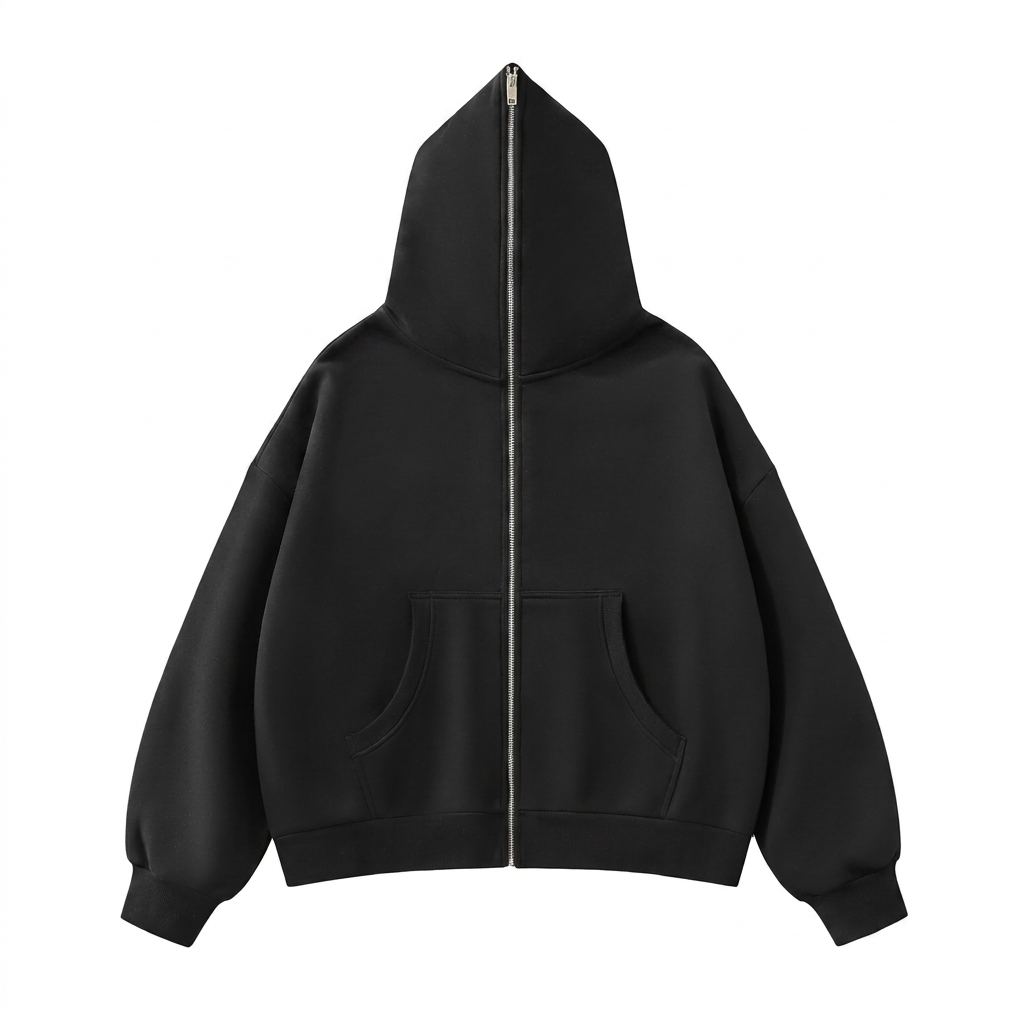 Custom Fleeced Full-Zip Boxy Hoodie — Hoodies
