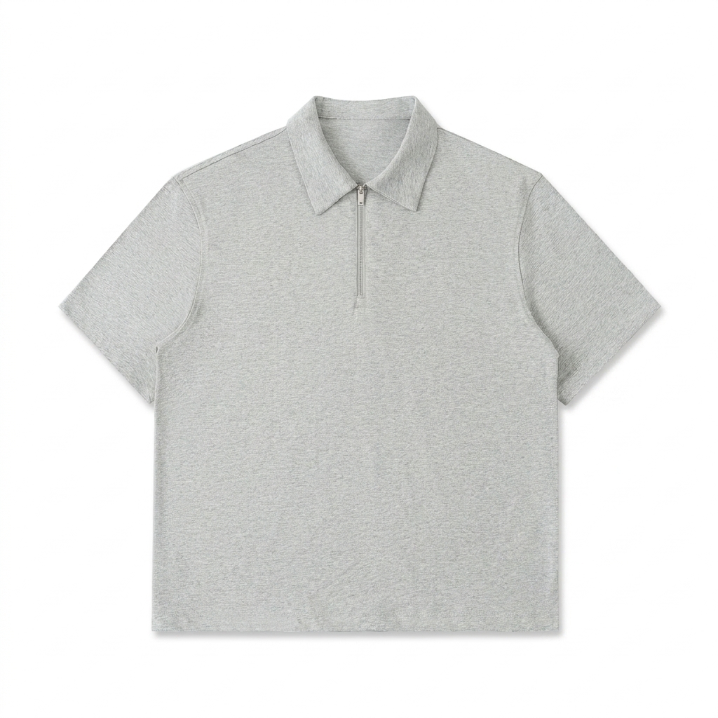 Custom Half-Zip Cotton Polo Shirt — Polos