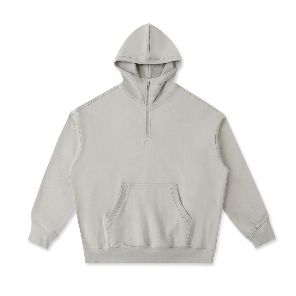 Custom Heavyweight Half-Zip Fleece Hoodie — Hoodies