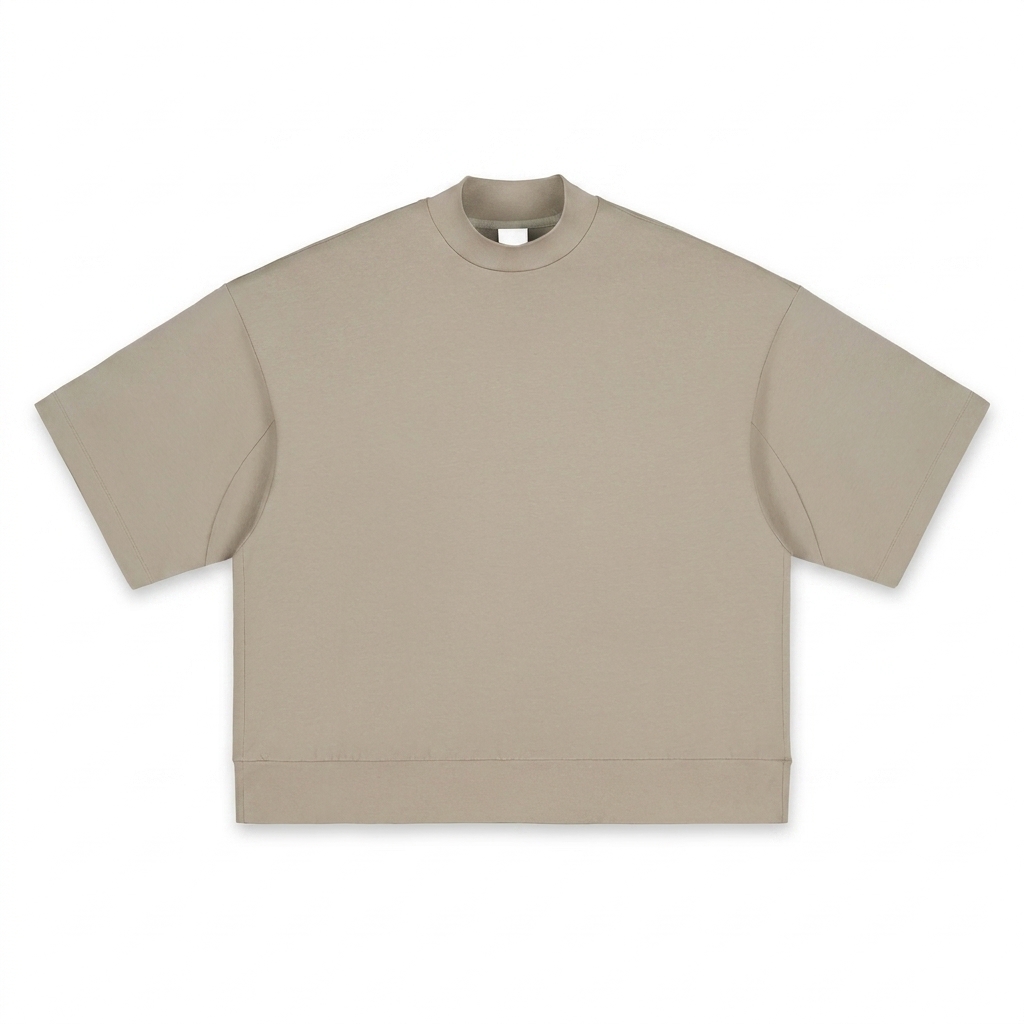 Custom Heavyweight Oversized Mock Neck T-Shirt — T-Shirts