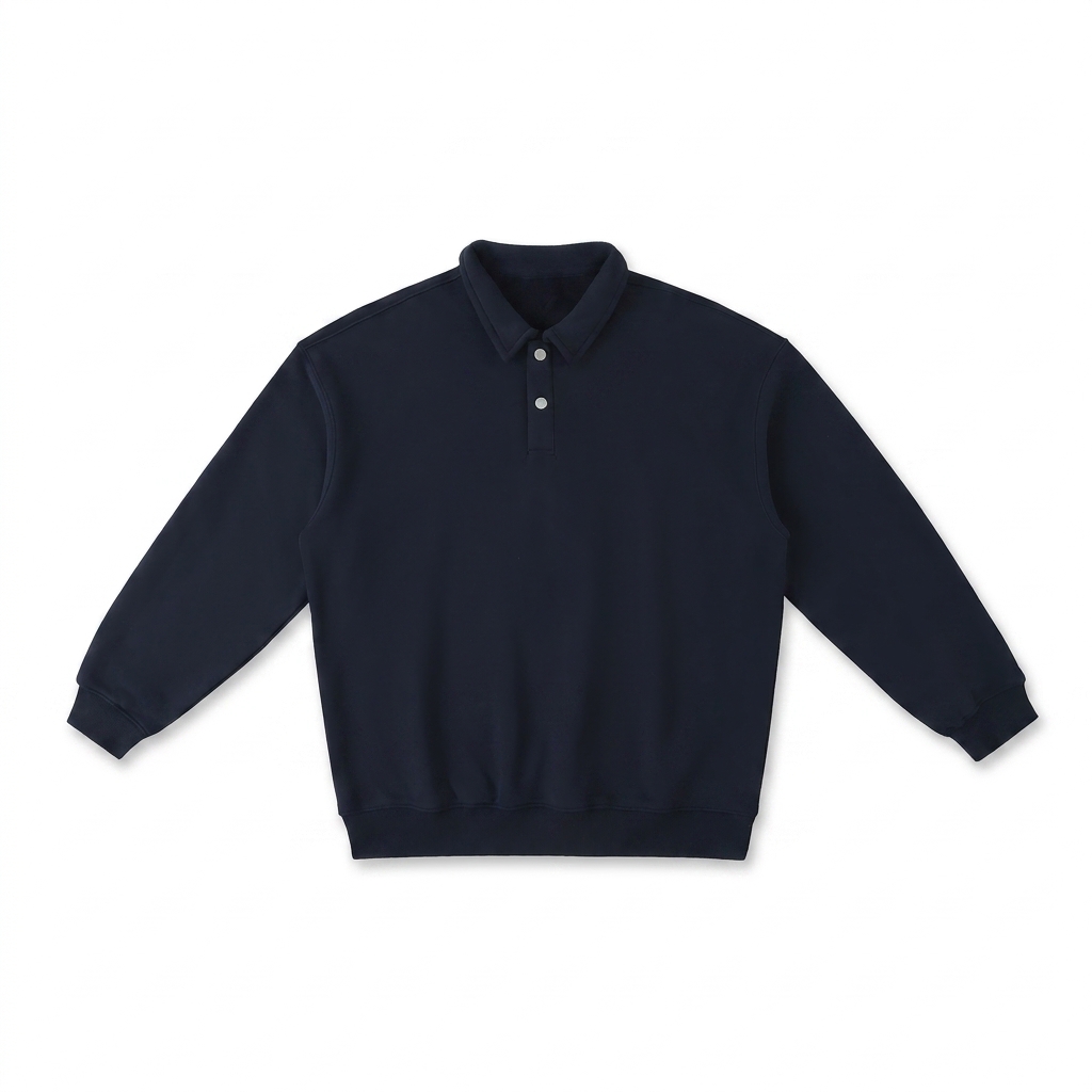 Custom Heavyweight Polo-Collar Sweatshirt — Crewnecks