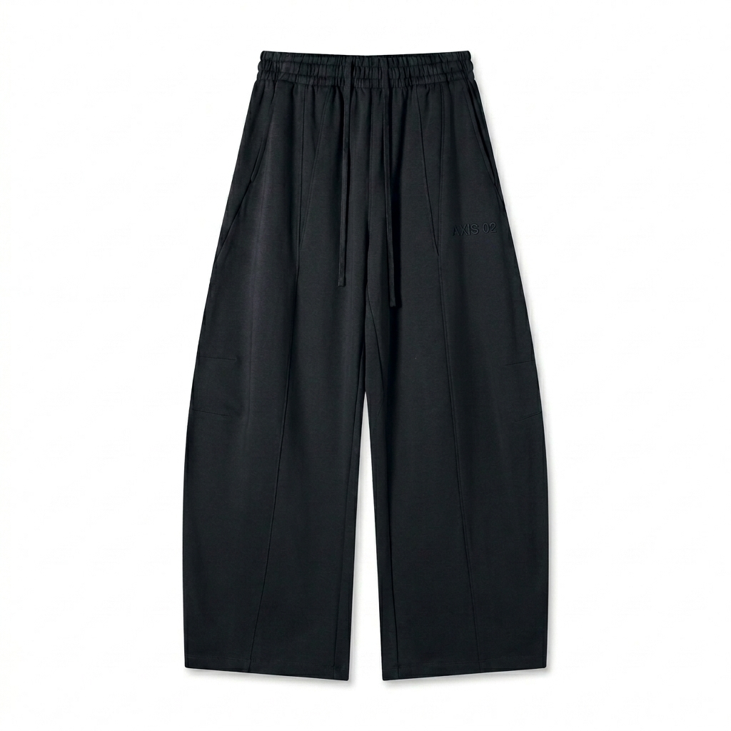 Custom Heavyweight Wide Leg Sweatpants design direction 1: Tonal Minimalist Wordmark featuring the AXIS 02 wordmark