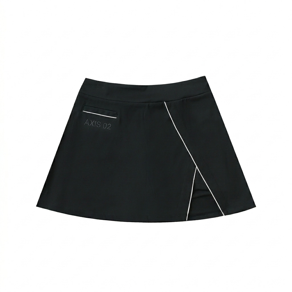 Custom High-Waist Pocketed A-Line Skirt design direction 1: Tonal Active Wordmark featuring the AXIS 02 wordmark