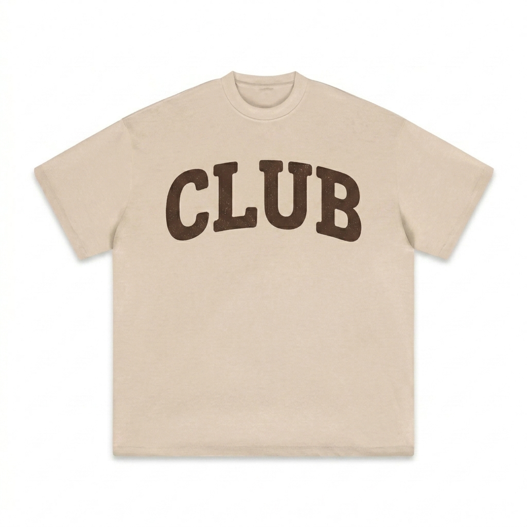 Custom Kids Essential Cotton T-Shirt design direction 3: Retro Collegiate Wordmark featuring the VARSITY CLUB wordmark