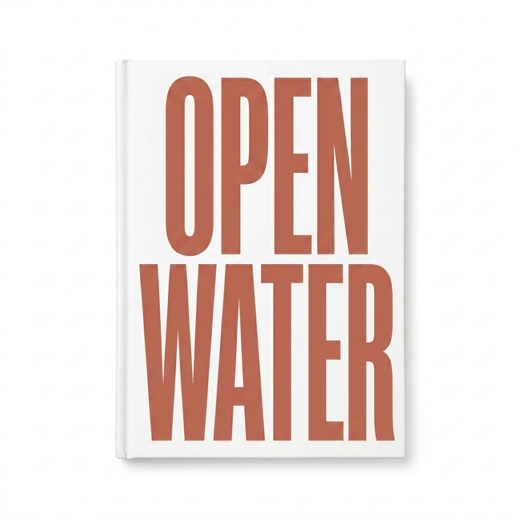 Custom Matte Hardcover Journal design direction 3: Bold Typography Experiment featuring the OPEN WATER wordmark
