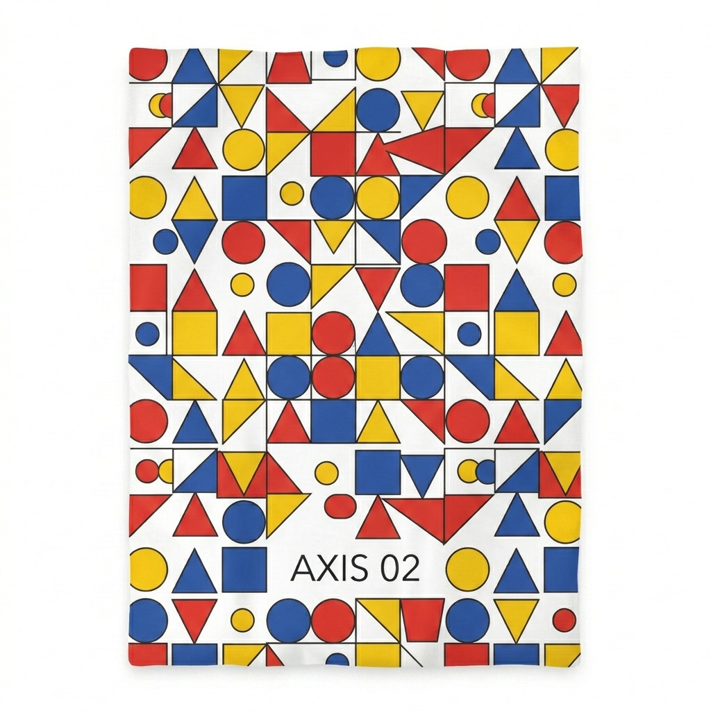 Custom Microfiber Duvet Cover design direction 3: Geometric Pattern featuring the AXIS 02 wordmark